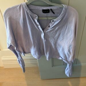 Urban Outfitters top purple Henley cropped s/m